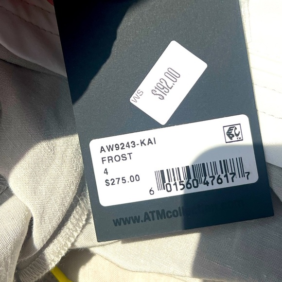 NWT ATM Tomas Melillo 4 linen blend twill short Frost - Picture 7 of 7